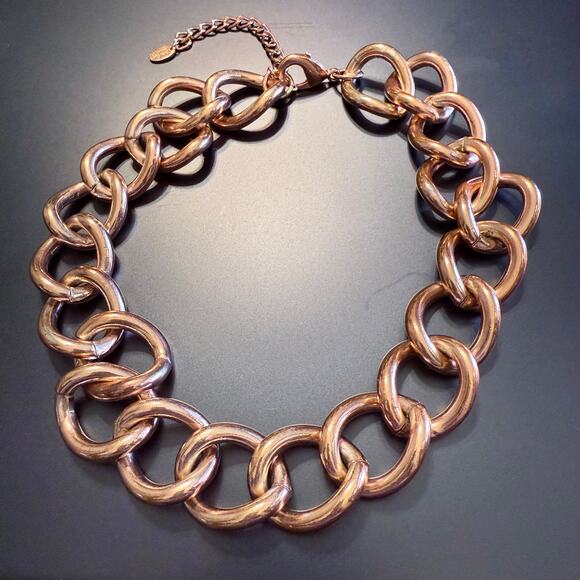 Zara Jewelry - ZARA Rose Gold Tone Chunky Chain Link Statement Necklace